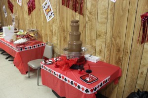 chocolate fountain at birthday party